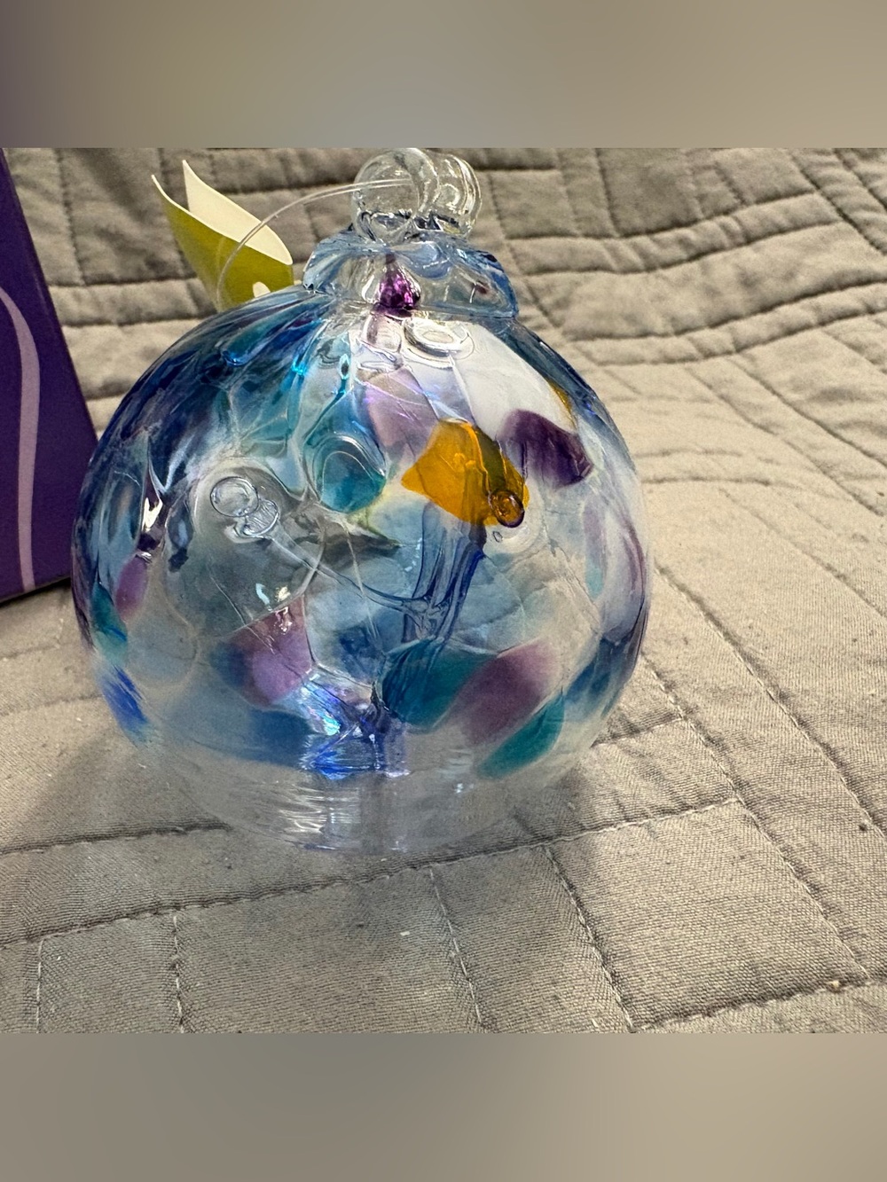 Kitras Art Glass Suncatcher Tree Of Mindfulness Orb Sphere Ornament Witch Ball